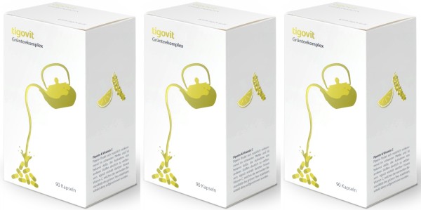 tigovit Grüntee Kapseln - 3x90 Kapseln Vorteilspack
